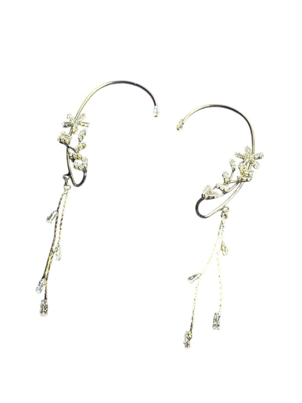 Goldtone Clear CZ Ear Cuffs 4.5 inches